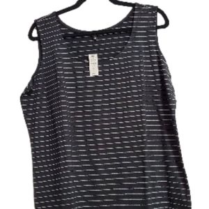 Talbots size 1X Black and silver striped tank top.  NWT.